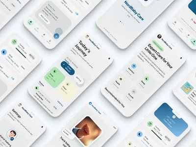 Baby Care App Design | NordBaby Care appdesign babycareapp brandingagency designstudio digitalproductdesign mobileappdesign parentingapp uiuxdesign uxdesign webdesignagency