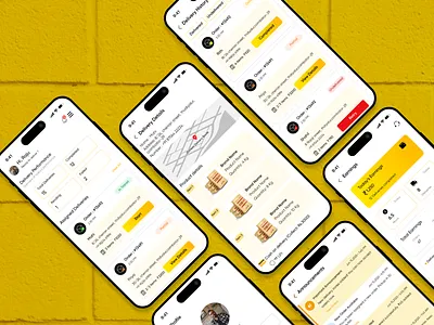 Delivery Partner Mobile App animation app concept 2026 best of ui branding clean design delivery app delivery partner delivery partner mobile app logistics ui logo mobile app mobile patterns ui user experience ux strategy yellow theme