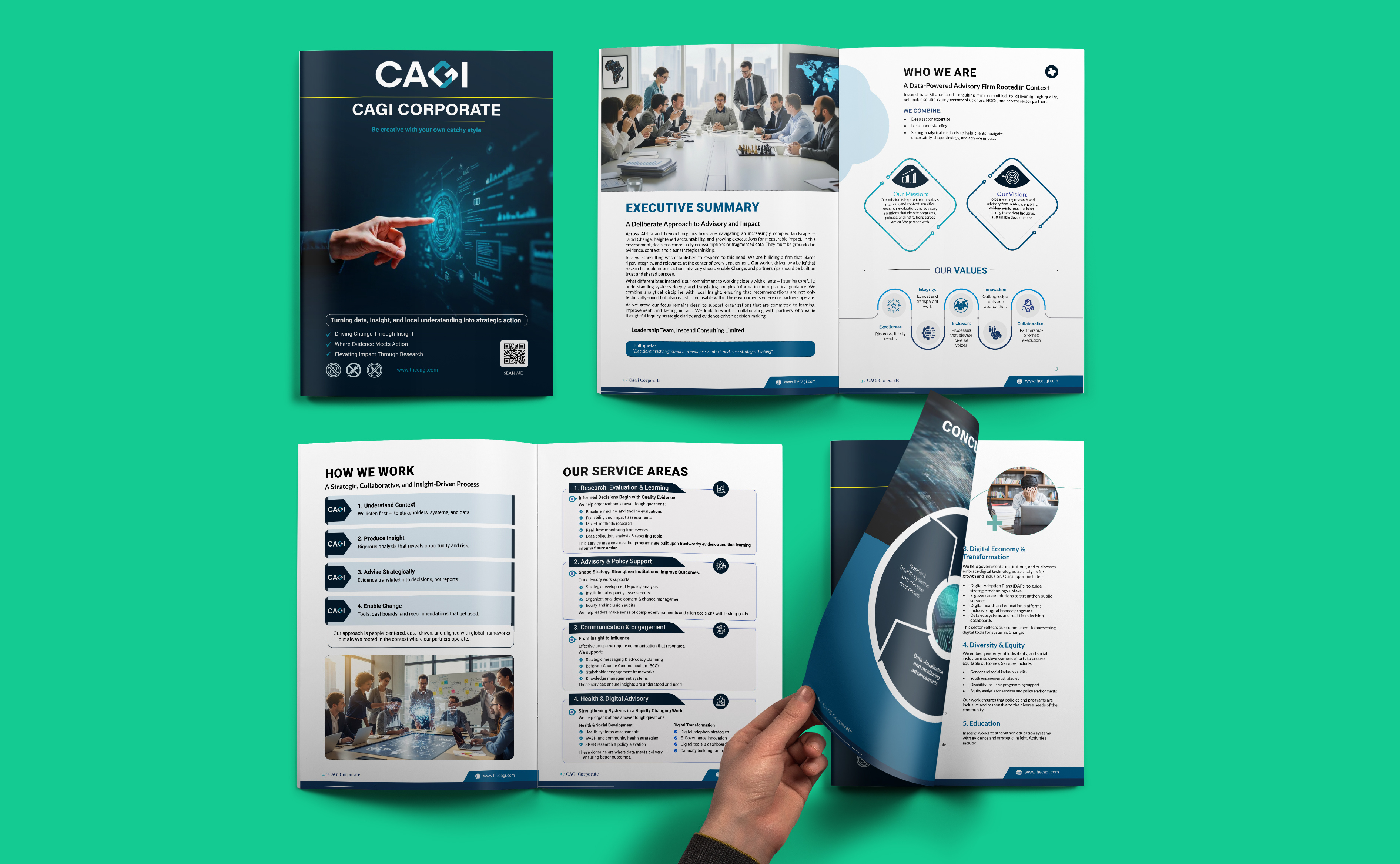 CAGI Corporate: Data-Driven Advisory Firm annual report brochure design business card catalog compa company profile design flyer design illustration magazing design