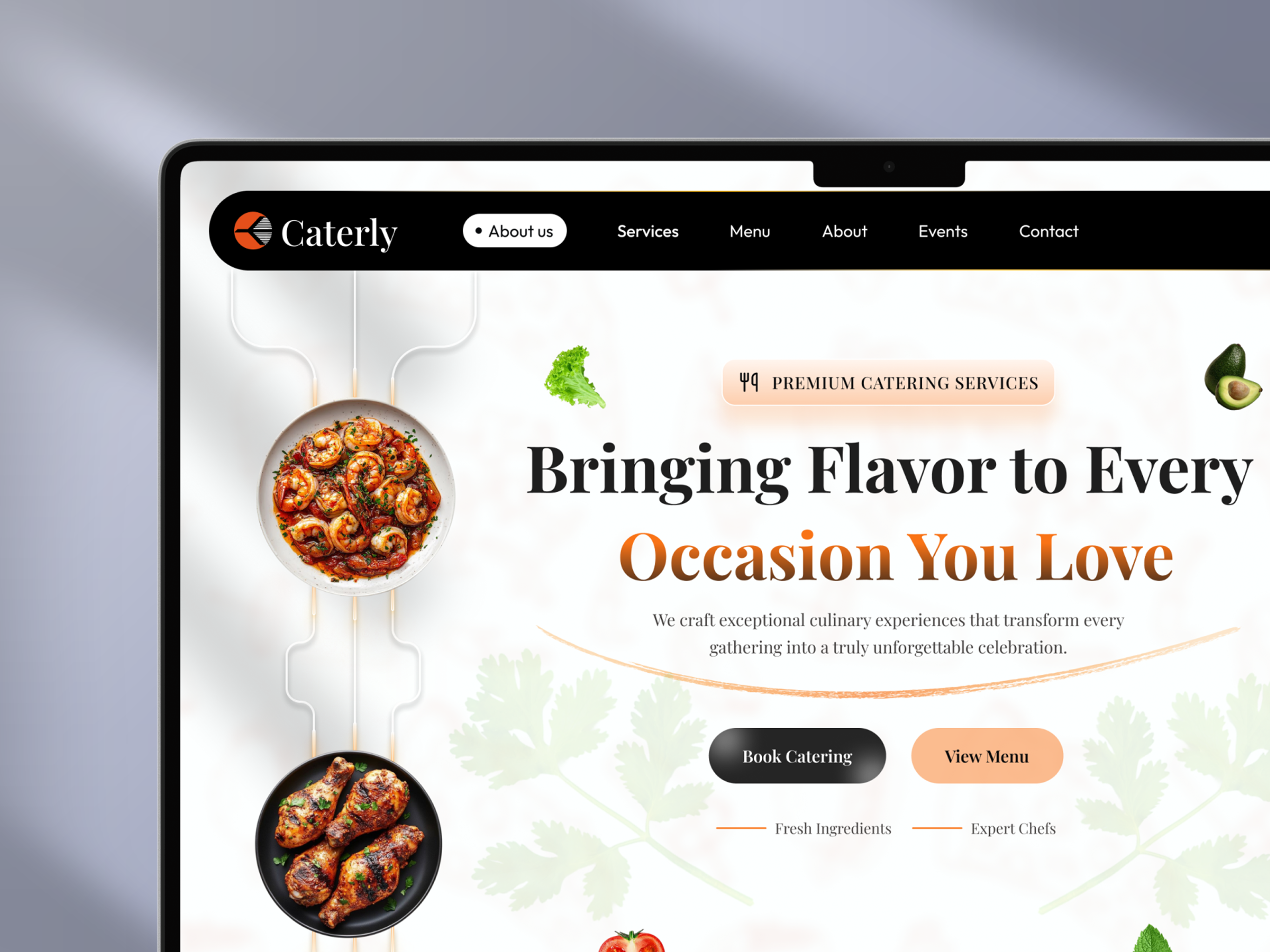 Food Landing Page Design cleanui figmadesign food foodwebsite herosection homepage landingpage landingpagedesign minimalui modernui productdesign restaurant restaurantui uidesign uiinspiration uiux uxdesign webdesign website webui