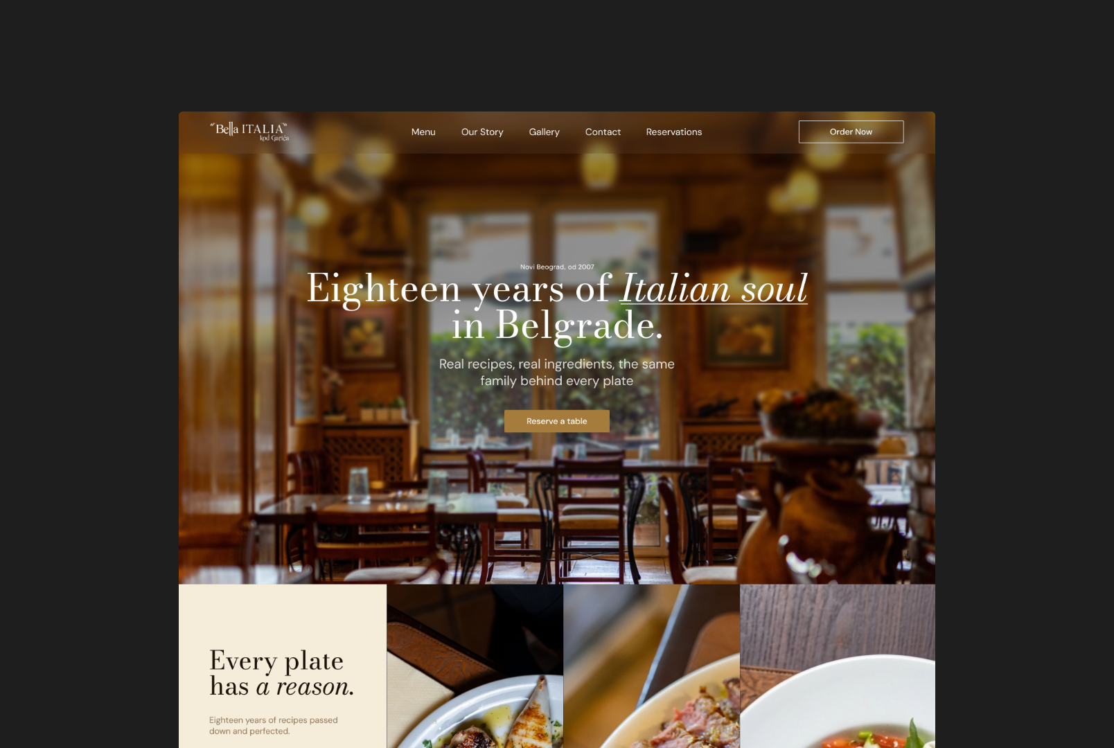 Bella Italia - Resturant Hero figma italian restaurant landing page minimal design modern ui redesign restaurant website ui design ux design web design