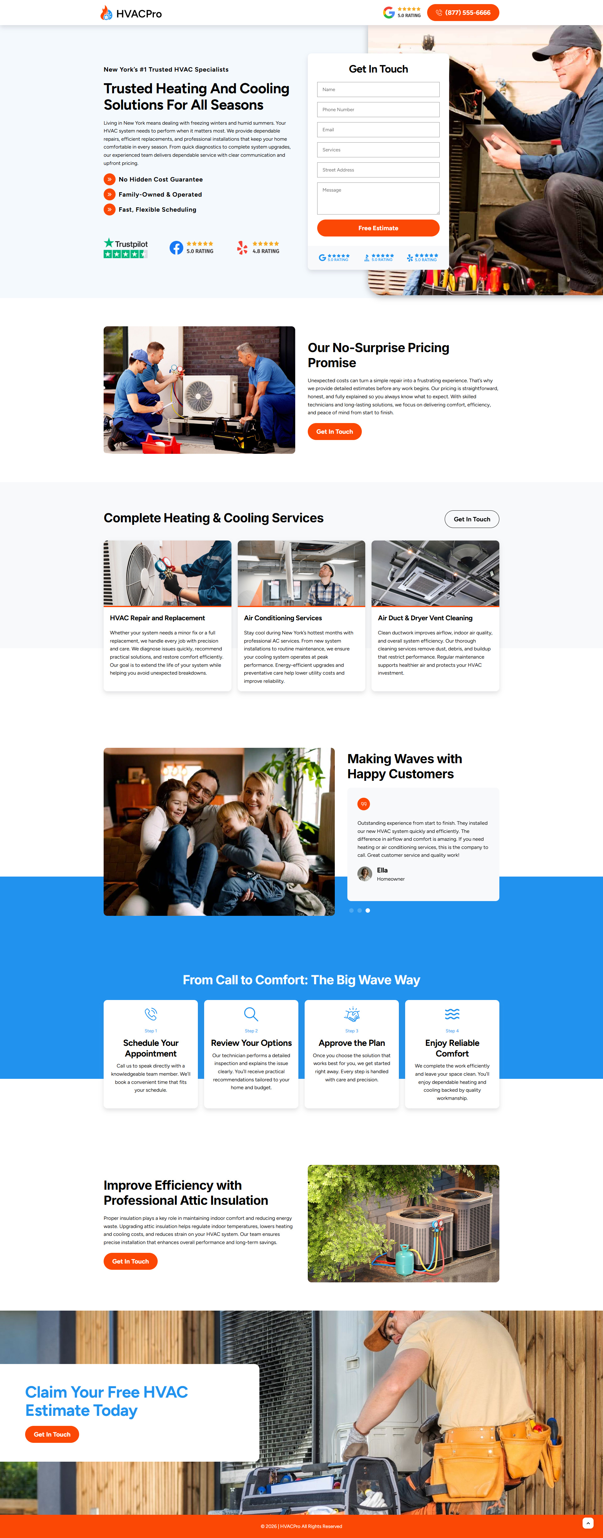 HVAC Landing Page for Lead Generation air conditioning cooling heating home service home service website home services hvac hvac landing page hvac service hvac web design hvac website landing page landing page design lead generation service landing page ventilation web design website