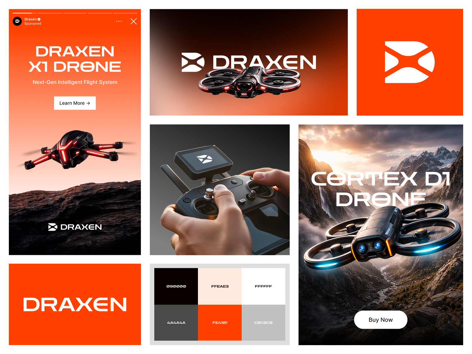 Draxen — Drone Branding aerospace ai aviation branding drone drone branding drone design drone logo drone tech industrial design innovation moving product design robotics startup tech technology ui ux ux ui