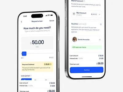 Investa: Wealth Growth Hub Mobile App app banking blue clean fintech flow loan mobile money ui ux white