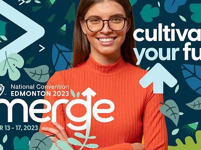 JCI Canada - Emerge NatCon 2023 brand campaign branding graphic design il illustration. logo logo design print and pattern
