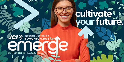 JCI Canada - Emerge NatCon 2023 brand campaign branding graphic design il illustration. logo logo design print and pattern