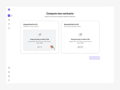 Contract Comparison UI clean contract dashboard datavisualization design fintech saas ui ux