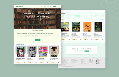 Landing Page for A Library Website design landing page library logo ui uiux design ux webdesign
