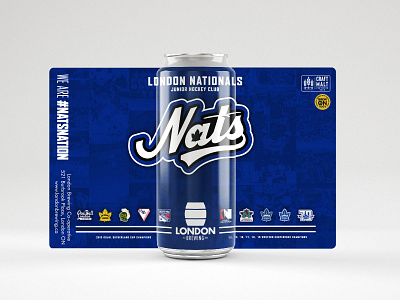 London Nationals x London Brew Co-op beer branding can design gojhl hockey illustration ldnont logo london sleeve