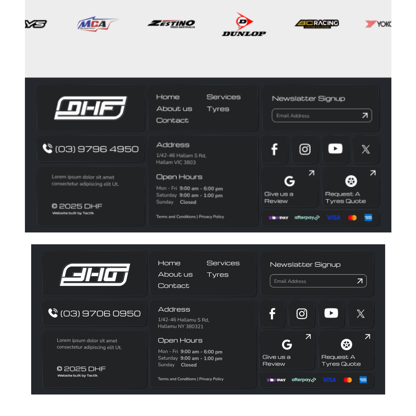 Black metallic website Footer Design footer design graphic design web web design web footer