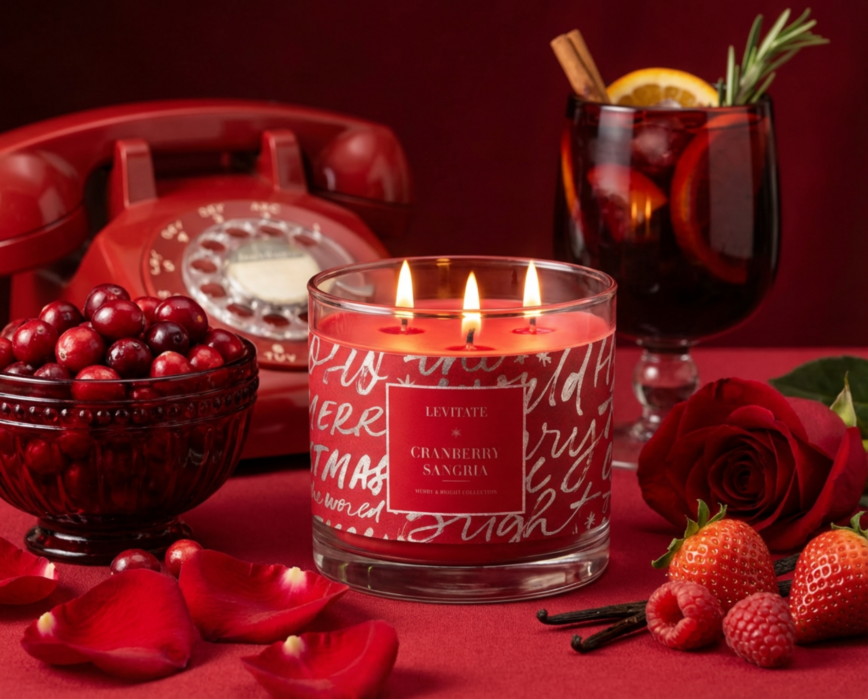 Levitate Christmas Collection Candles bold branding candle candles creative labels luxury minimal packaging packaging design professional retro