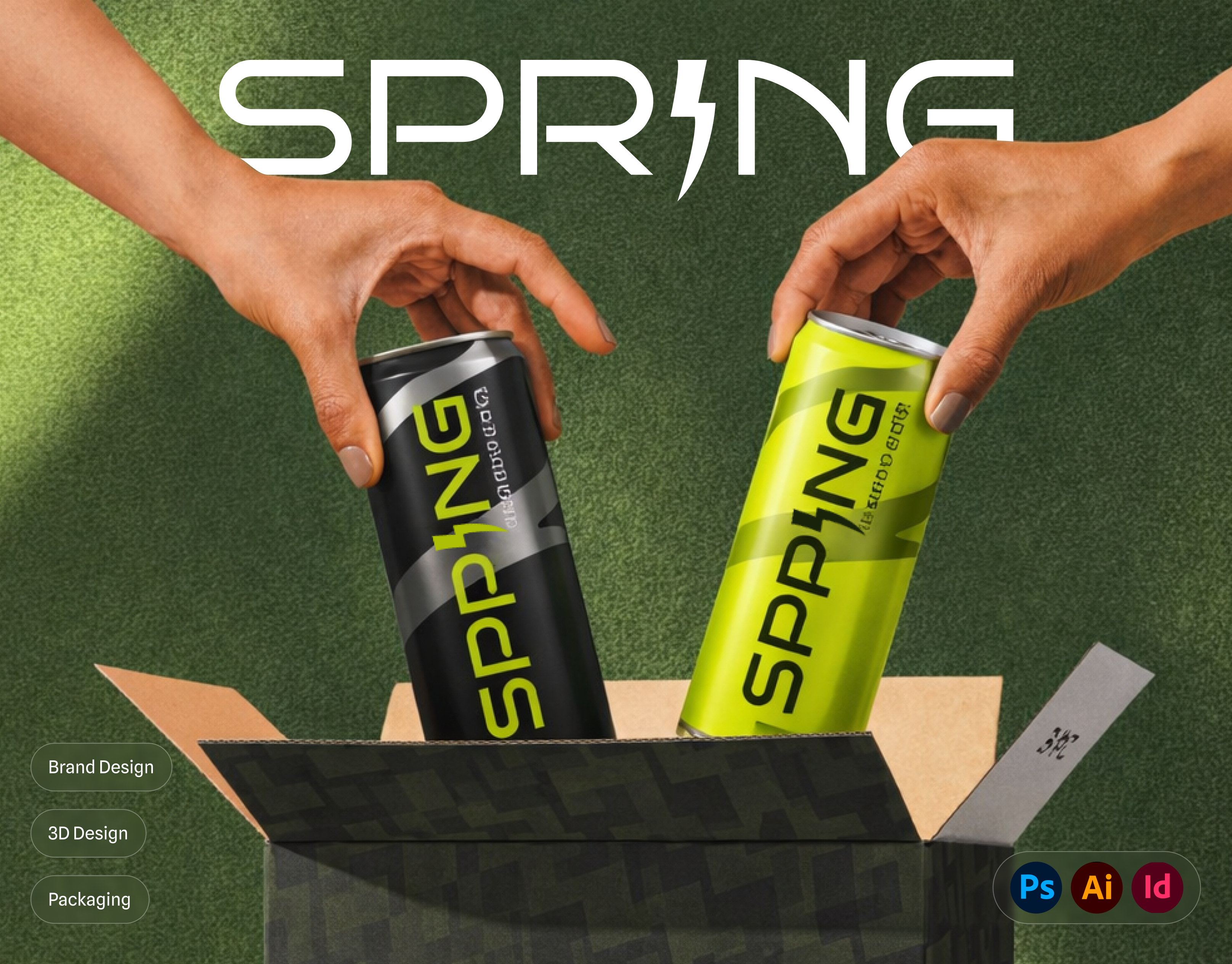 Spring — Beverage Can Design | Can Packaging Design brand identity branding can can design desgin design drink graphic design graphic designer illustration label logo packing product design ui ui design uiux vector