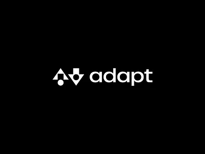 adapt logo adapt arrows blockchain branding design icon logo mark modern monogram negative space tech technology timeless trading