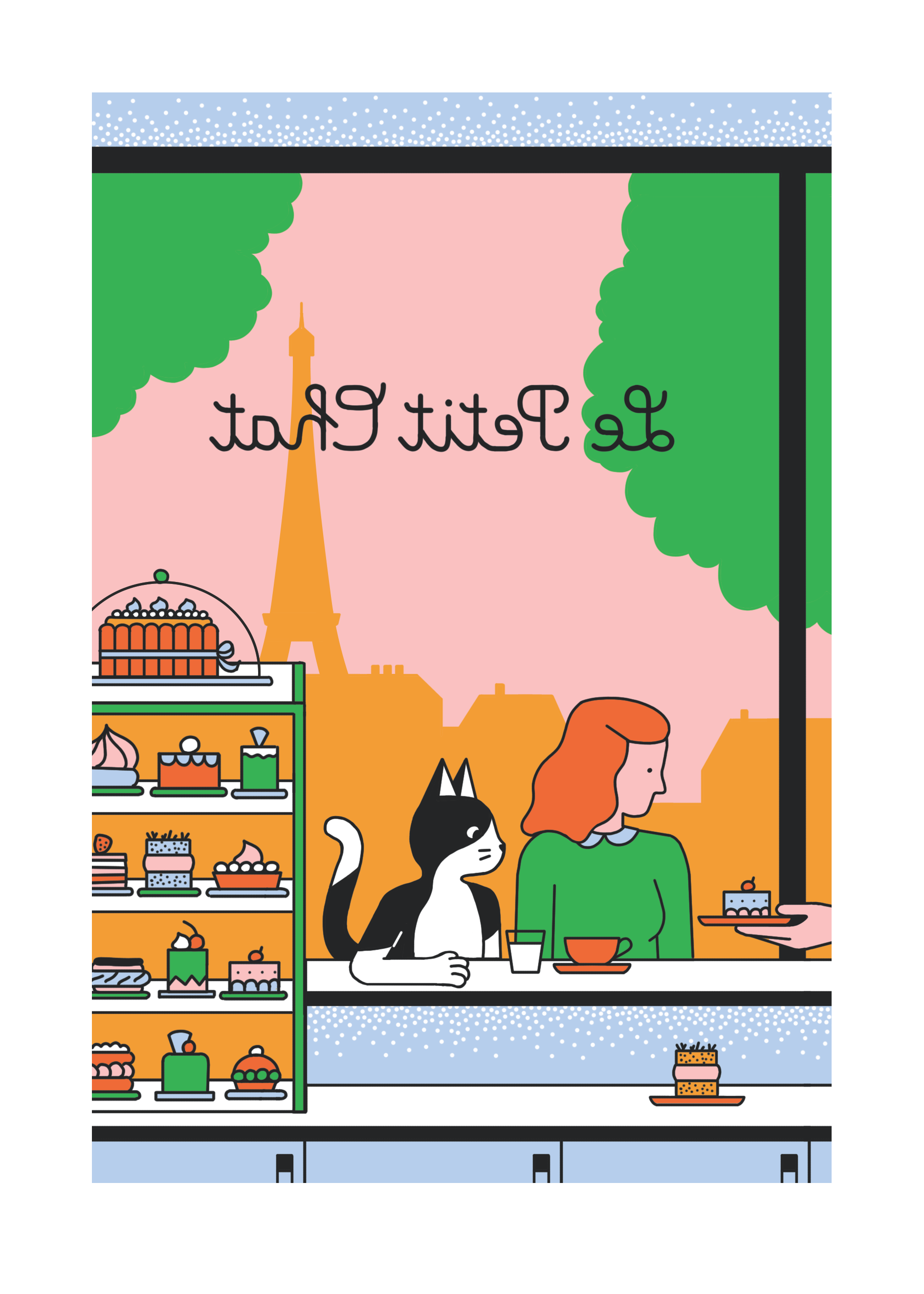 Le Petit Chat cat cute flat hand drawn illustration