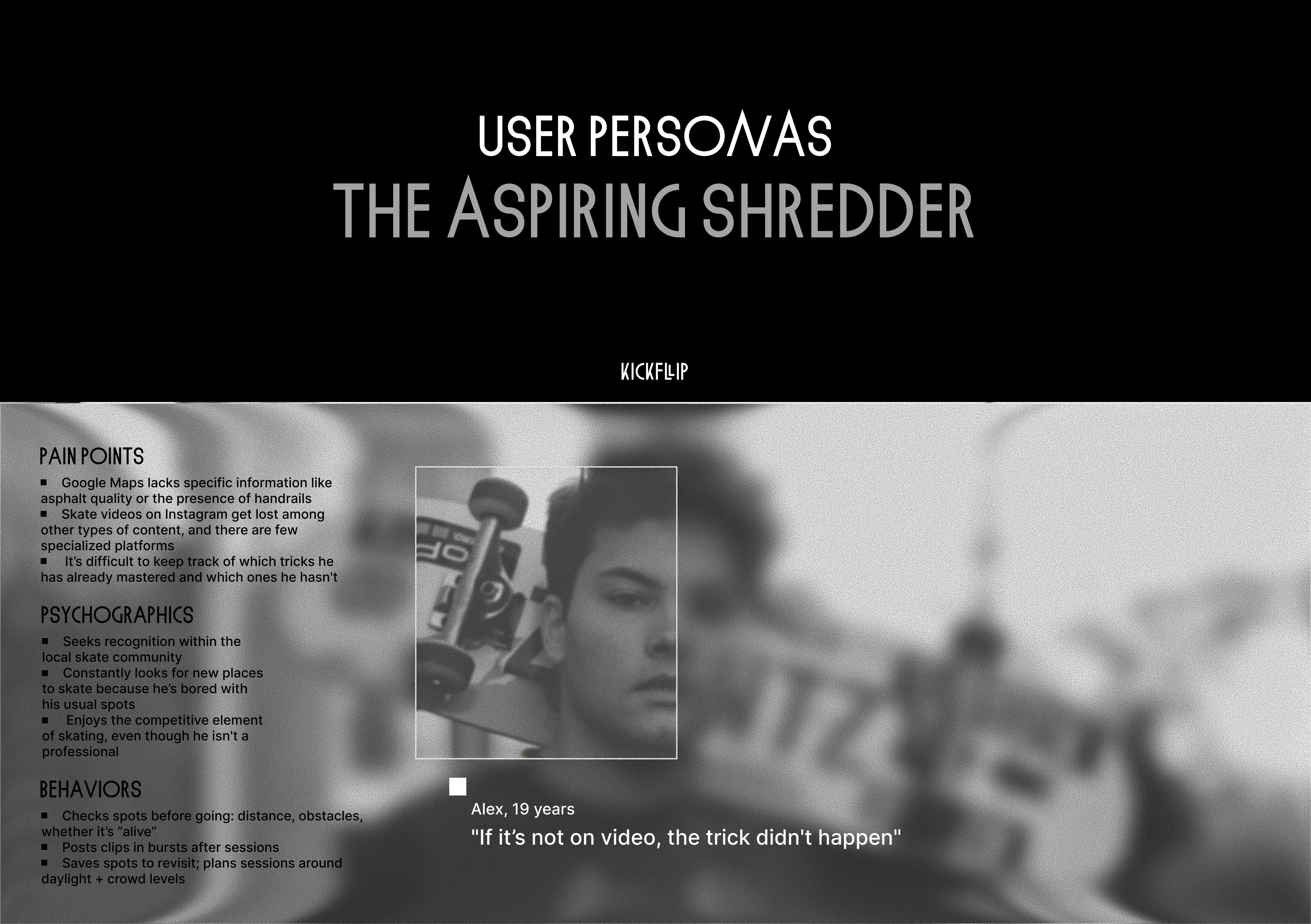 User Persona for Skater Mobile App customer type persona profile personas target audience user centered design user experience user persona ux ux analysis ux research