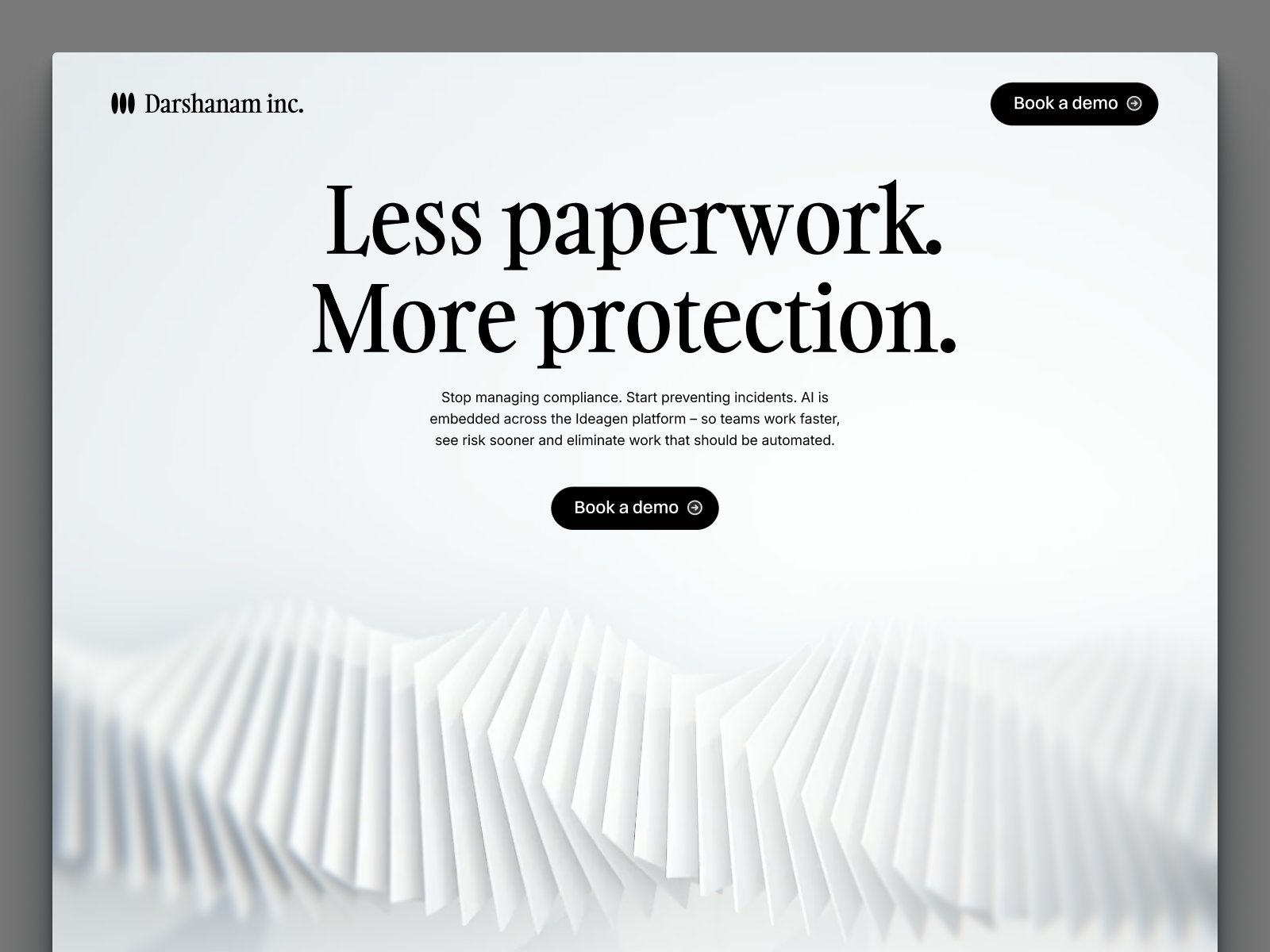 AI paperwork automation 3ddesign b2bdesign compliancesoftware editorialdesign enterpriseui grc herodesign landingpage legaltech minimalui productdesign riskmanagement saas saaslanding startupbranding techstartup typography uiuxdesign webdesign websitedesign