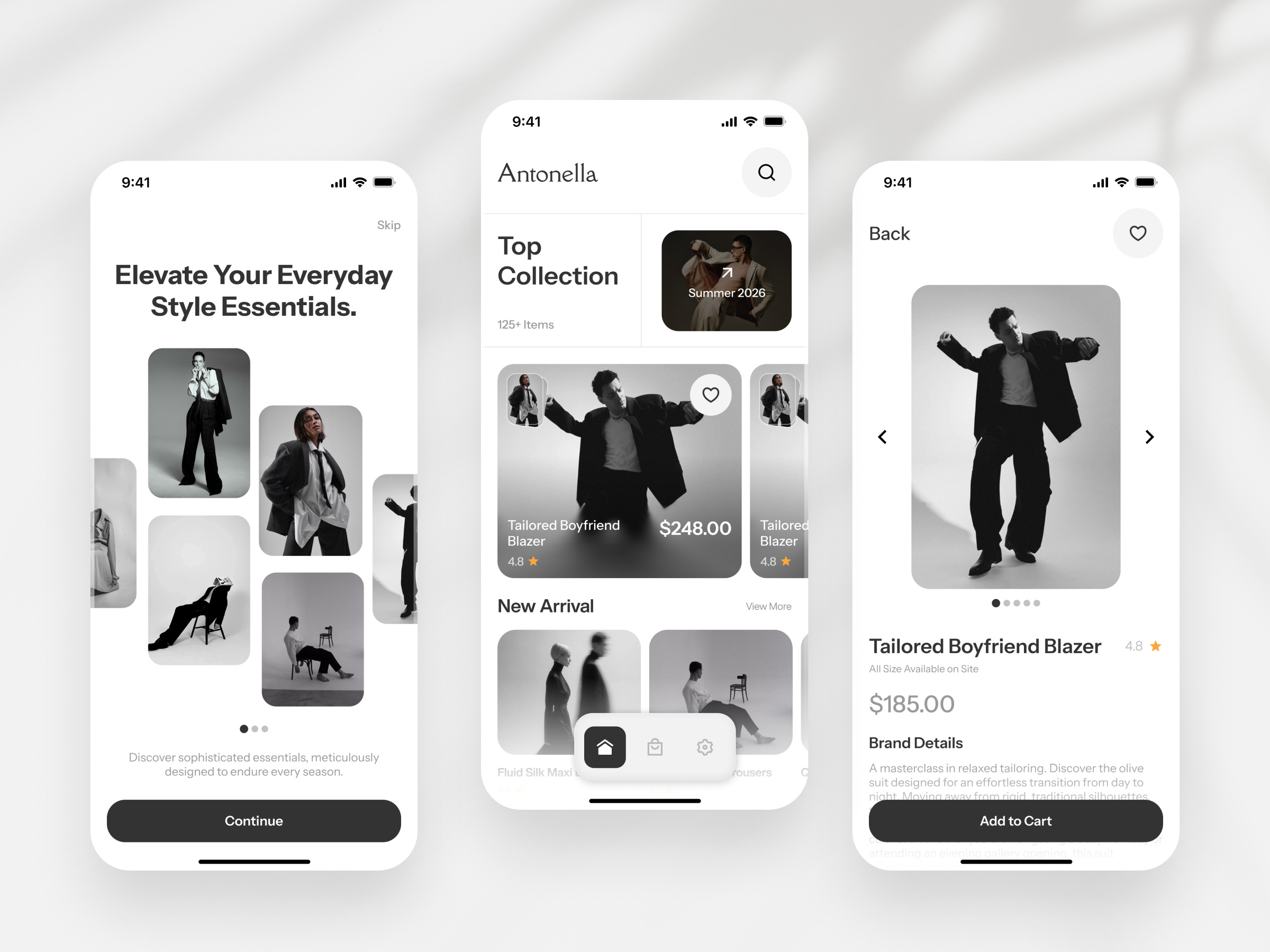 Modern Fashion App Ui✦ Antonella appdesign cleanui dashboard designinspiration ecommerce ecommerceapp fashionapp fashionui minimalui mobileapp mobileappdesign mobileui modernui onlineshopping productdesign shoppingapp uidesign uiux uxdesign webdesign