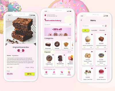 Food delivery app for bakery design ui ux