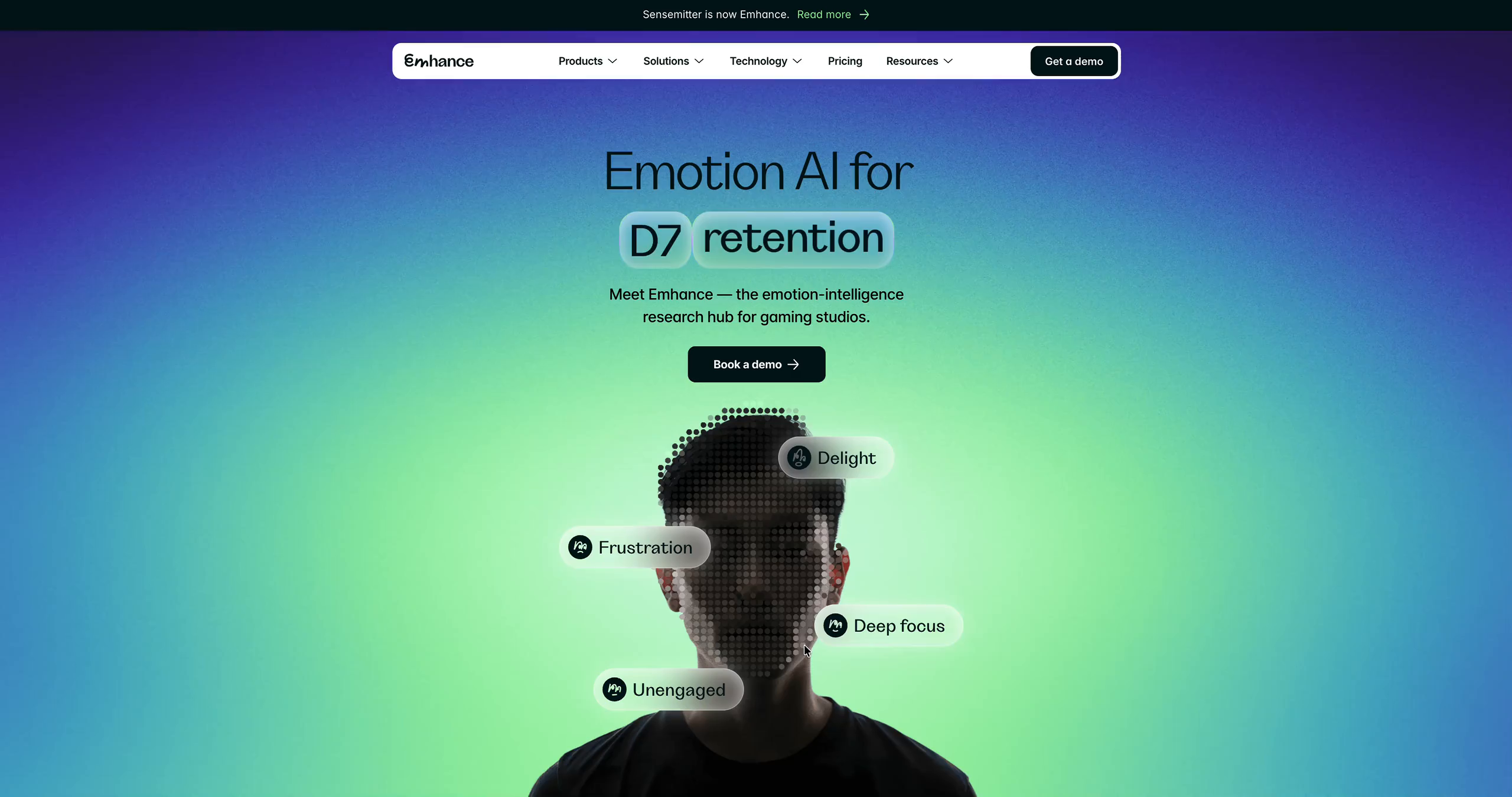 Example of Emhance — emotion AI for game studios