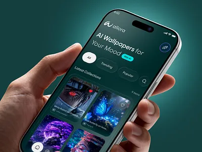 Wallpaper App 4kwallpaper ai aiart app clean climate app design figma glassmorphism minimal mobile productivity app saas startup ui ux wallpaper app