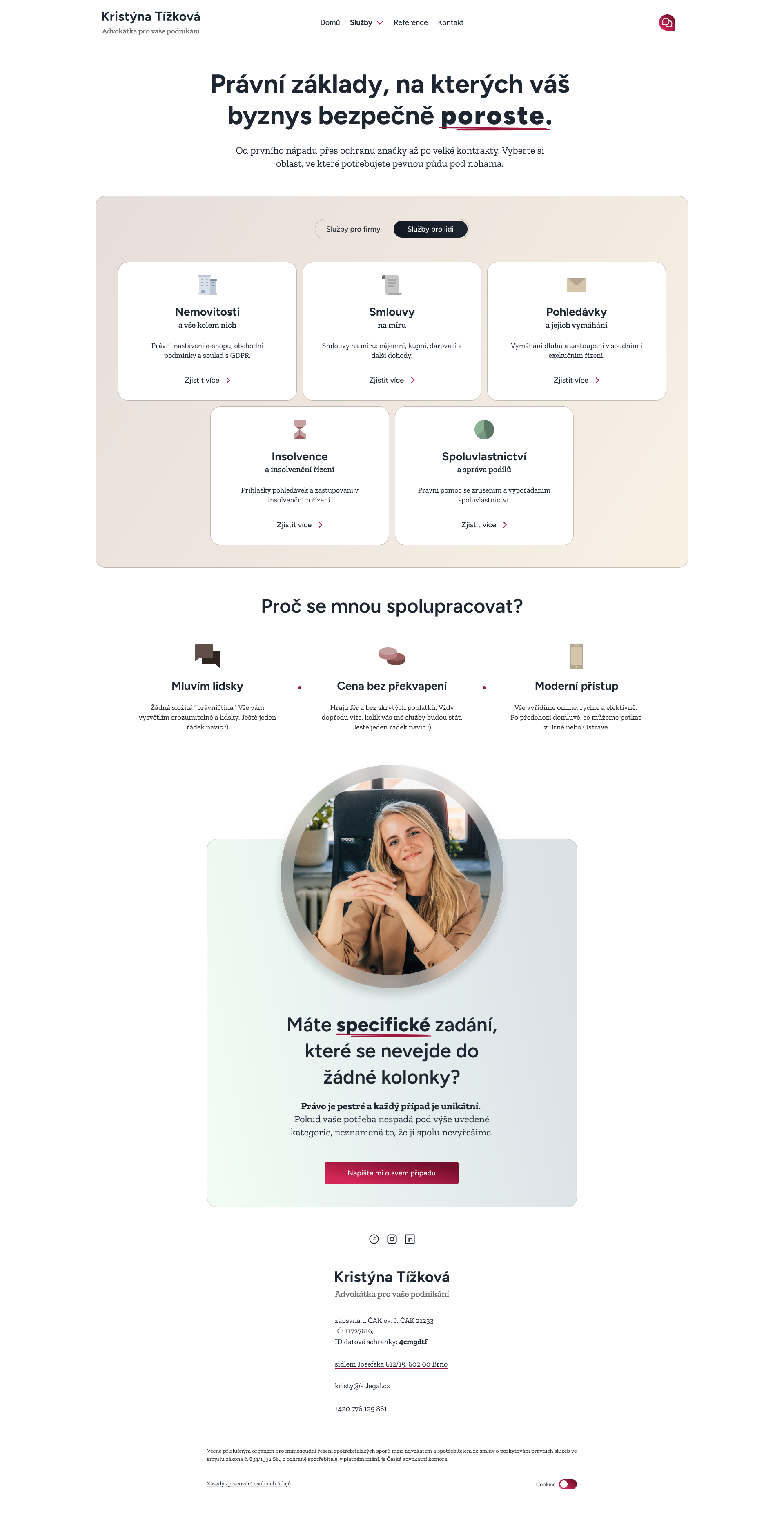 Kristina Tizkova - Law Services clean gradient grid icons law light modern ui ux webdesign whitespace