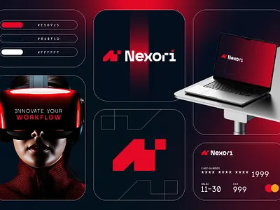 Nexori branding adobe illustrator brand identity brand style guide branding branding designer graphic design logo logo design logo design service logo designer logomark minimalist branding minimalist logo modern logo n logo sifi logo tech logo technology logo trending design visual identity