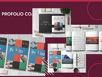 PROFOLIO CO. BUSINESS COMPANY PORTFOLIO DESIGN. branding company profile designs graphic design hadeer abdelaziz logo marketing social media