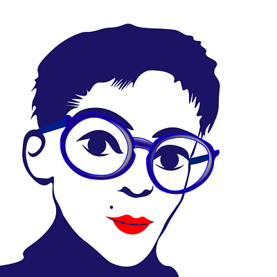 A woman with glasses head