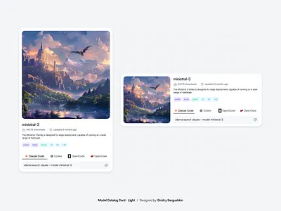 AI Model Catalog Cards | Light ☀️ ai developer ai infrastructure ai model ai model cards ai model catalog ai model catalog ui ai model repository ui ai platform ai saas ai tools ui card card ui catalog cards component design system components design system layouts marketplace design model marketplace model marketplaces