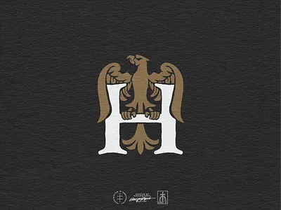 Homebird Eagle Lettermark animal bird brand design brand identity branding branding design eagle hand drawn heraldic identity design illustration letter h logo logo design minimal monogram type typography vintage visual identity