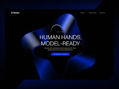 Terso Hero ai branding hero section identity landing page logo mark negative space symbol ui design vr web design website design