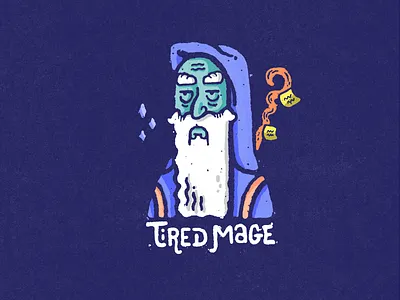 Tired Mage Build baldurs gate beard build dd illustration mage magic procreate wizard