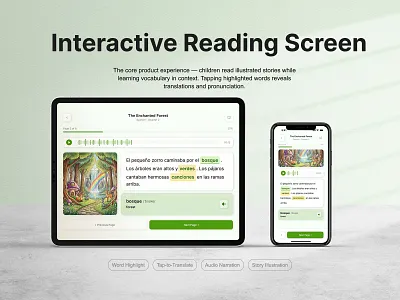EDU | Mobile App | Educational platform for kids audio learning edtech edtech app educational platform flutter interactive reading ipad design kids app language learning app mobile ui product design react native tablet ui ui uiux ux design