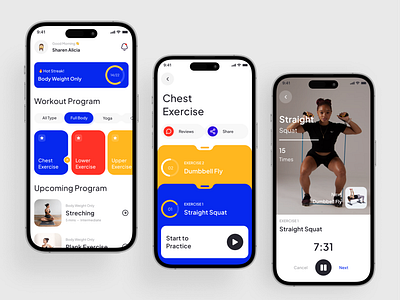Fit Me - Fitness & Workout Mobile App cardio clean crossfit fitness gym gym app mobile app mobile fitness app sport app ui uidesign ux workout