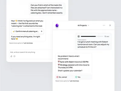 AI Assistant Workflow for B2B Event Management SaaS ai assistant automation b2b chat events interface management platform product productivity prompts saas scheduling system tasks ui ux voice workflow