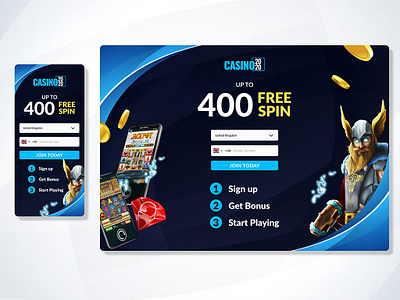 Online Casino Landing Page website design