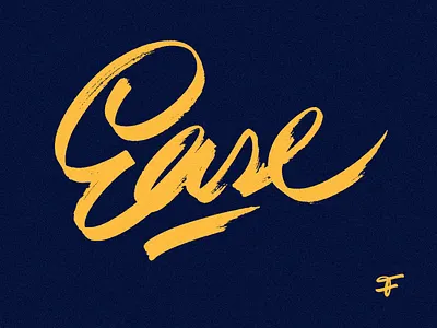 Ease : calligraphy art authentic bold brushlettering calligraphy custom ease expressive flow lettering light logo original script standout texture type unique wordmark zen