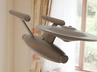 Star Trek 60s Starship Enterprise 3D Printed Model CGI Graphic 3d graphic design