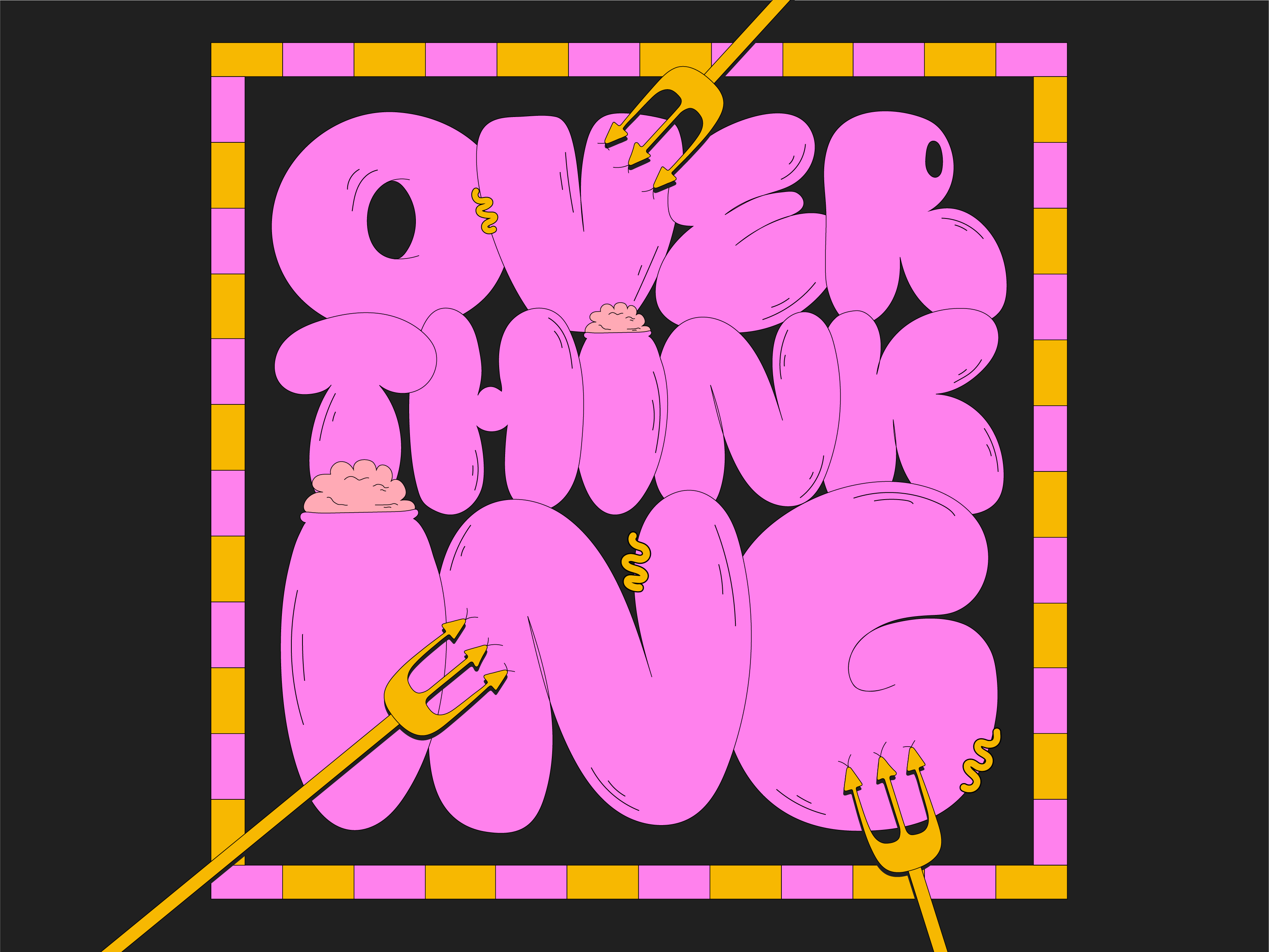 OVERTHINKING 2d design hand lettering illustration illustrator lettering lettering art lettering artist mental health overthinking type type design typography