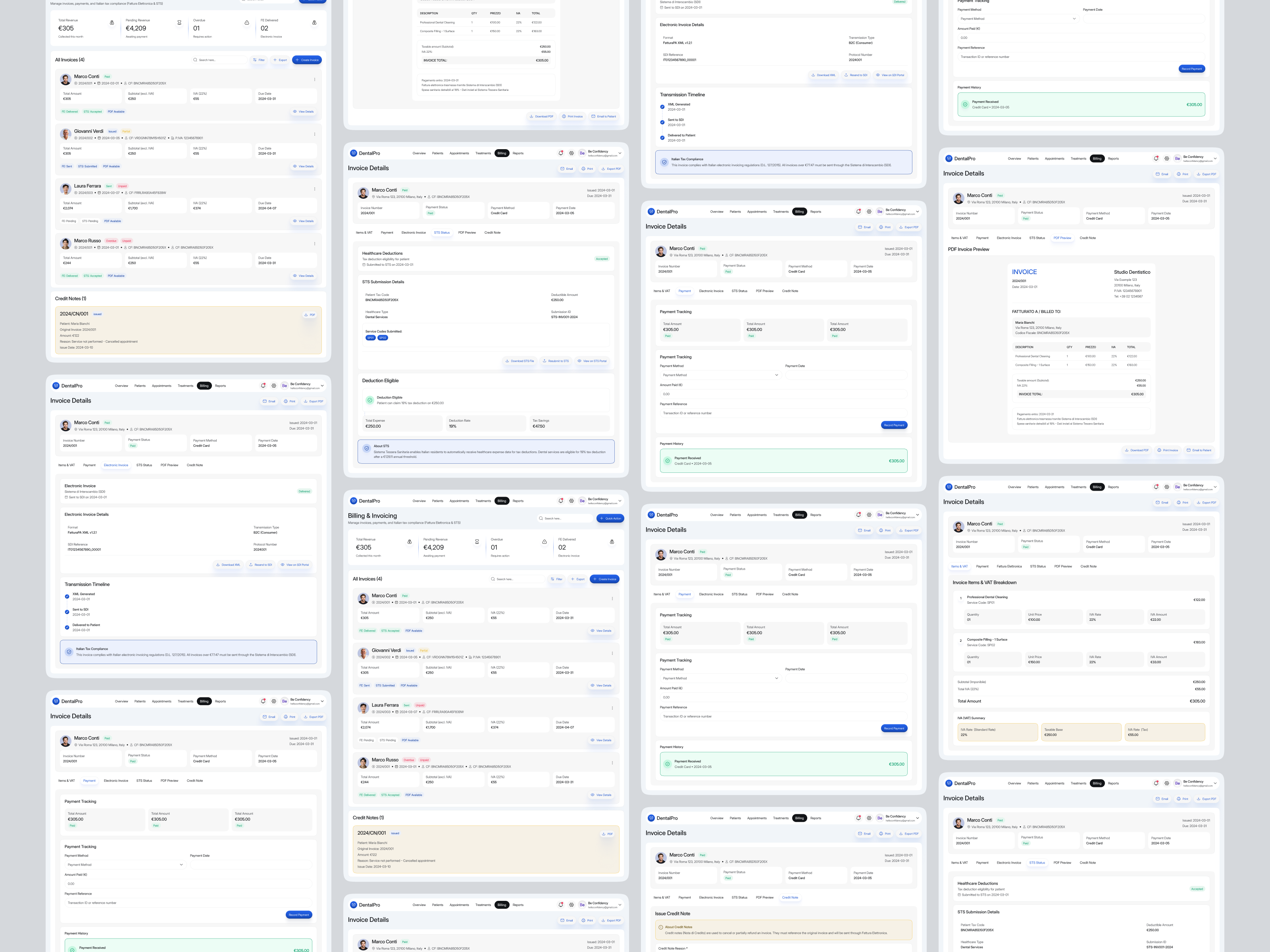 DentalPro - Billing & Invoicing SaaS Dashboard interface product service startup ui ux web
