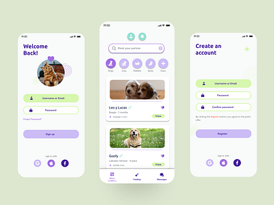 AdoptMe🐱 animals app design graphic design ui ux