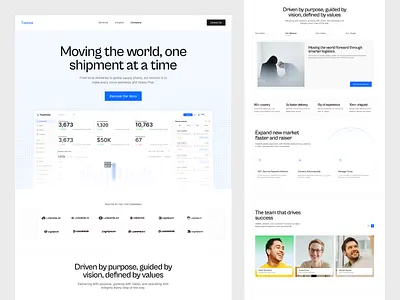 About Us - Transportation & Logistics Website design interface product service startup ui ux web website