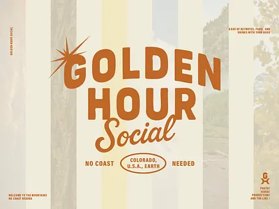 Golden Hour Social Club Branding and Logo Design brand branding cream gold golden hour logo logo design natural brand outdoors outside producer production social club sun sunrise tan vicarel