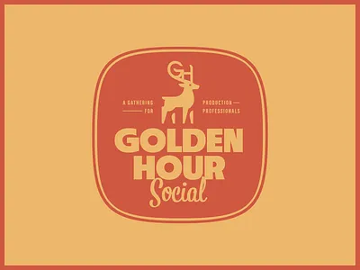 Golden Hour Crest Logo Lockup brand branding deer elk event event branding gold golden hour illustration illustrator logo logo design logo designer monogram red social vicarel yellow
