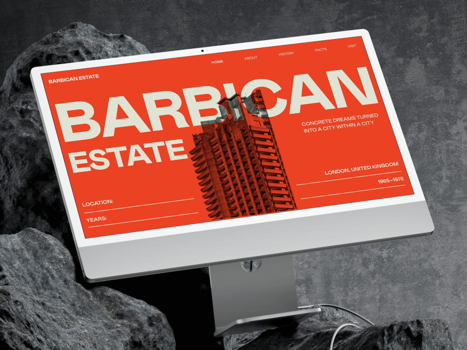 Barbican Estate — Brutalist Landing Page