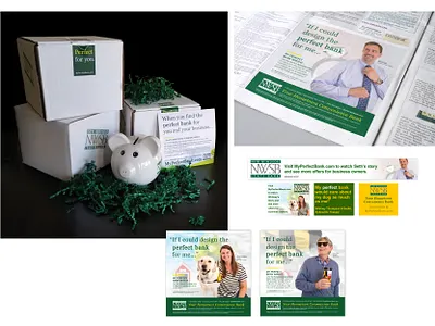 Bank Marketing Campaign ad advertisement art direction bank banking campaign design digital digital ads direct mailer graphic design layout mailer marketing newspaper ad photo direction