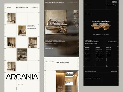 Arcania.ai - AI Furniture Landing Page Mobile Responsive ai ai interior artificial intelligence interior design landing page mobile responsive responsive ui uiux uiuxdesign web design website website design