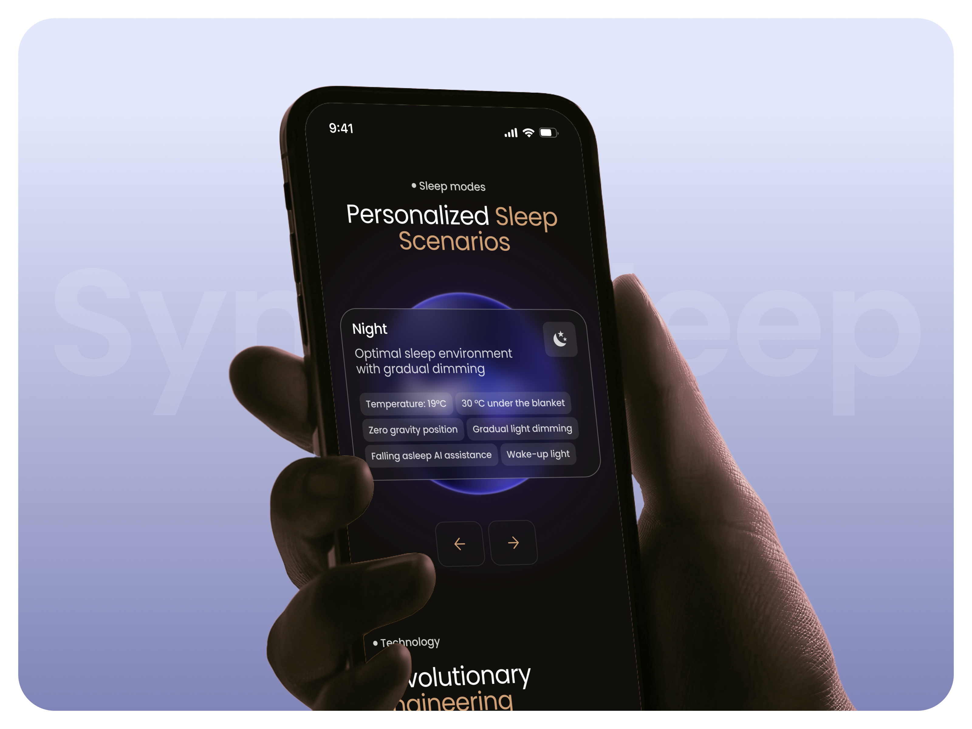 Synapsleep | Personalized Sleep Scenarios & AI UI ai b2b figma framer landing page redesign responsive design saas startup ui ux webdesign webflow website website design wordpress