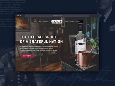 Heroes Vodka Website graphic design heroes landing page logo packaging rebrand ui ux vodka web design website
