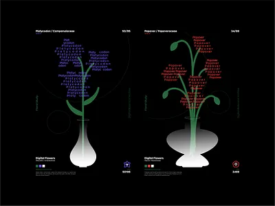 Platycodon&Papaver Digital Flowers blossom botanica bouquet branding colorful design digital flowers garden graphic design icon icon set illustration letters logo plant poster spring typo vector